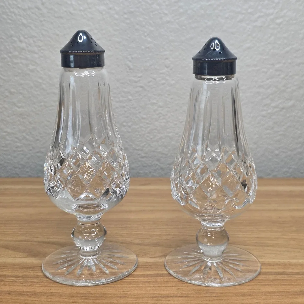 Waterford Crystal Lismore Footed Salt and Pepper Shaker 6 1/4